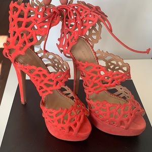 Charlotte Olympia Coral Suede Gracious Reef Heel